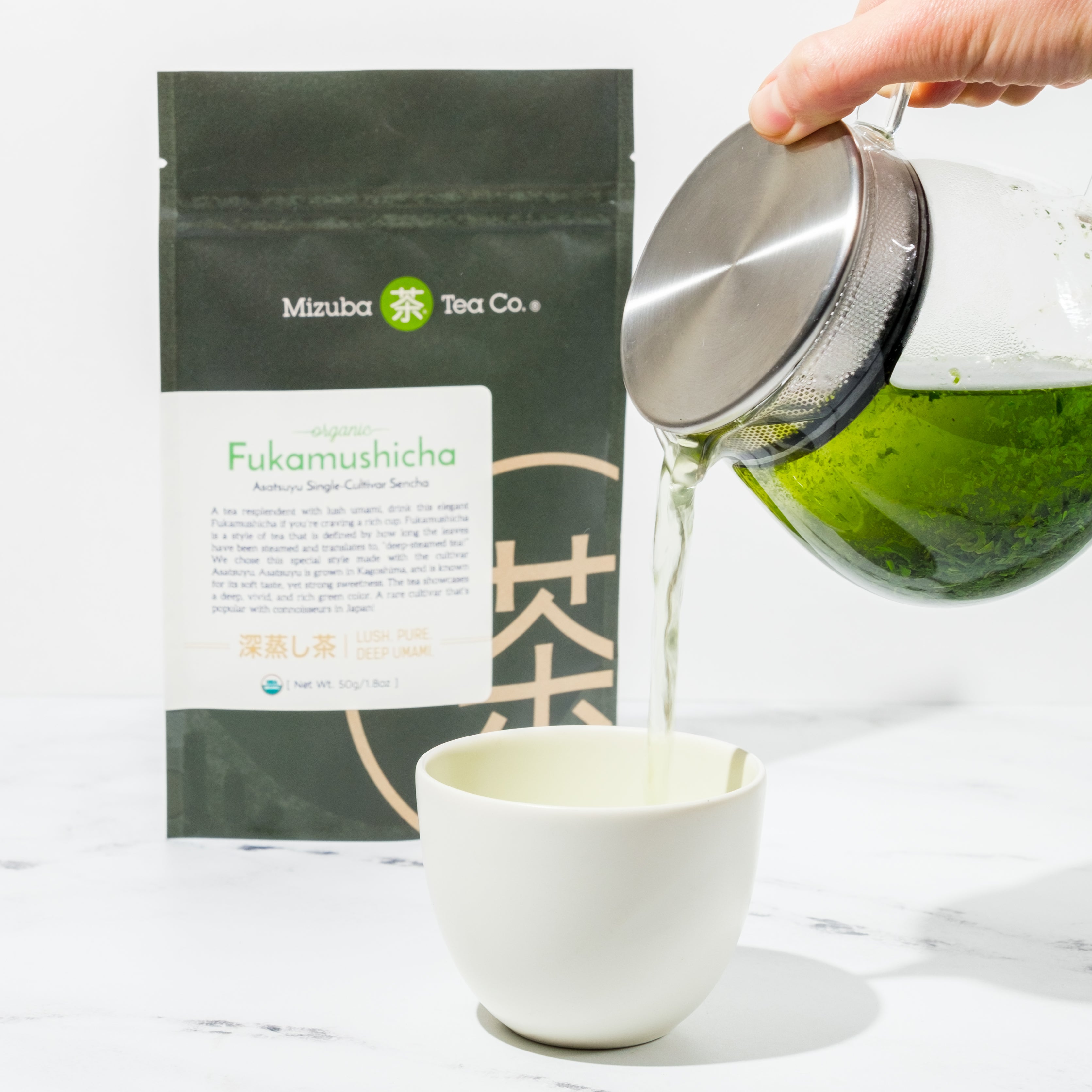 Organic Fukamushicha Asatsuyu Japanese tea by Mizuba Tea Co.