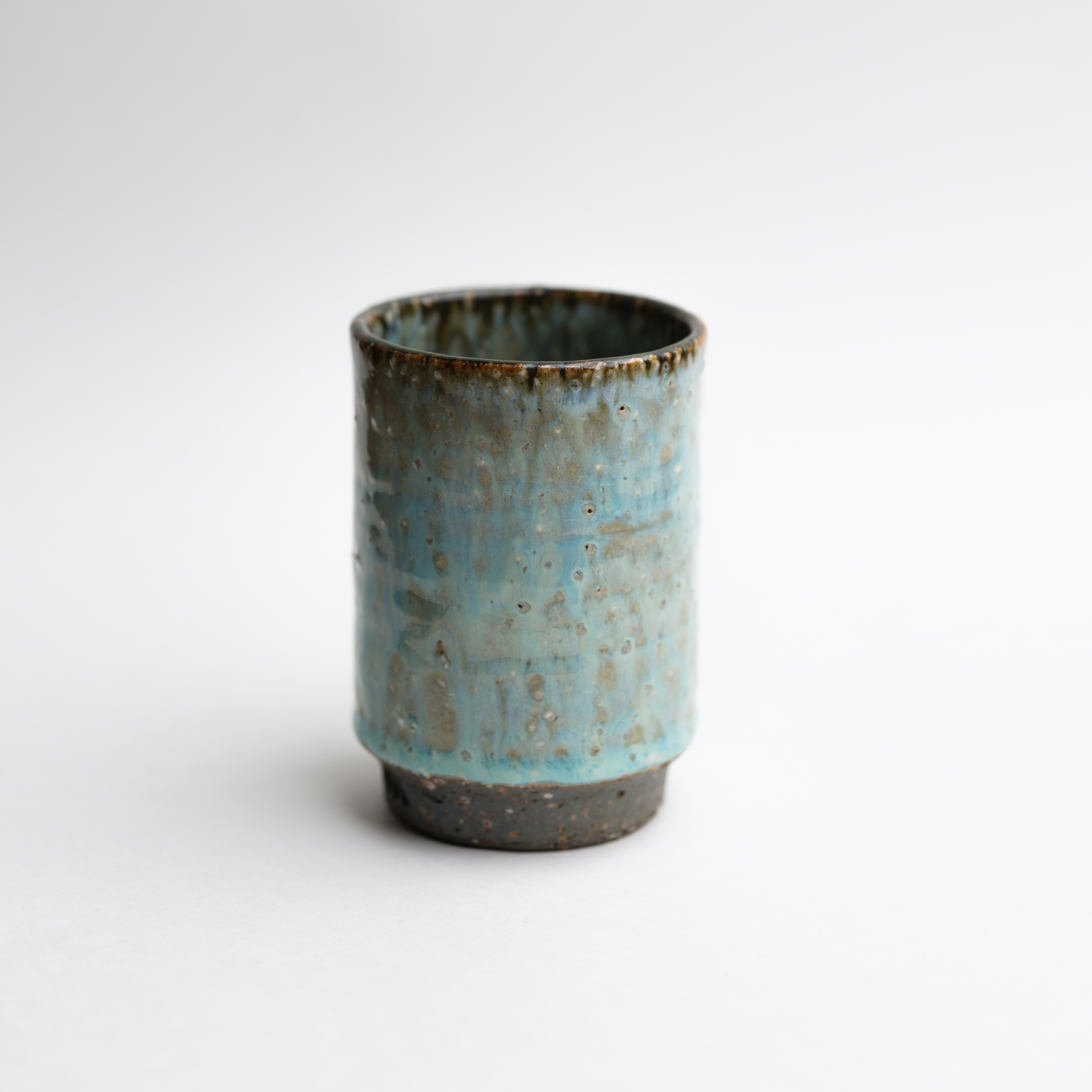 Hand-glazed Asemi Hydrangea Yunomi for Japanese Green Tea