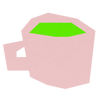 Artwork of pink mug with matcha green tea – Mizuba Tea Co.