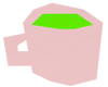 Artwork of pink mug with matcha green tea – Mizuba Tea Co.