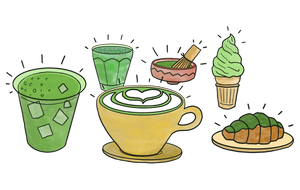 Matcha green tea illustrations by Mizuba Tea Co.