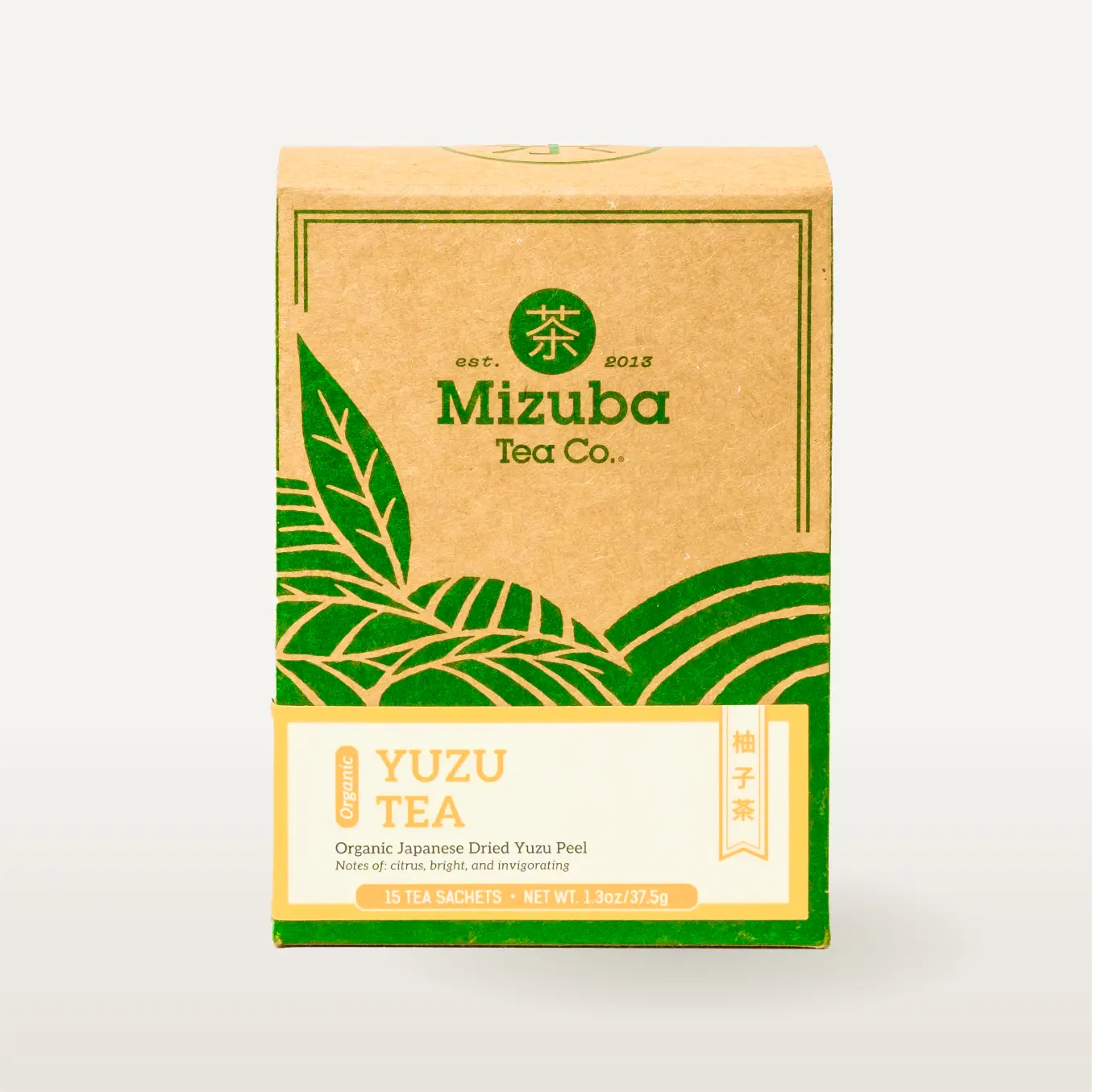Yuzu Tea Bags by Mizuba Tea Co. 15 count Japanese herbal sachets.
