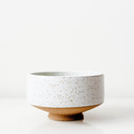 Handmade Wolf Ceramics speckled chawan matcha tea bowl, perfect for Mizuba matcha. Limited to 30