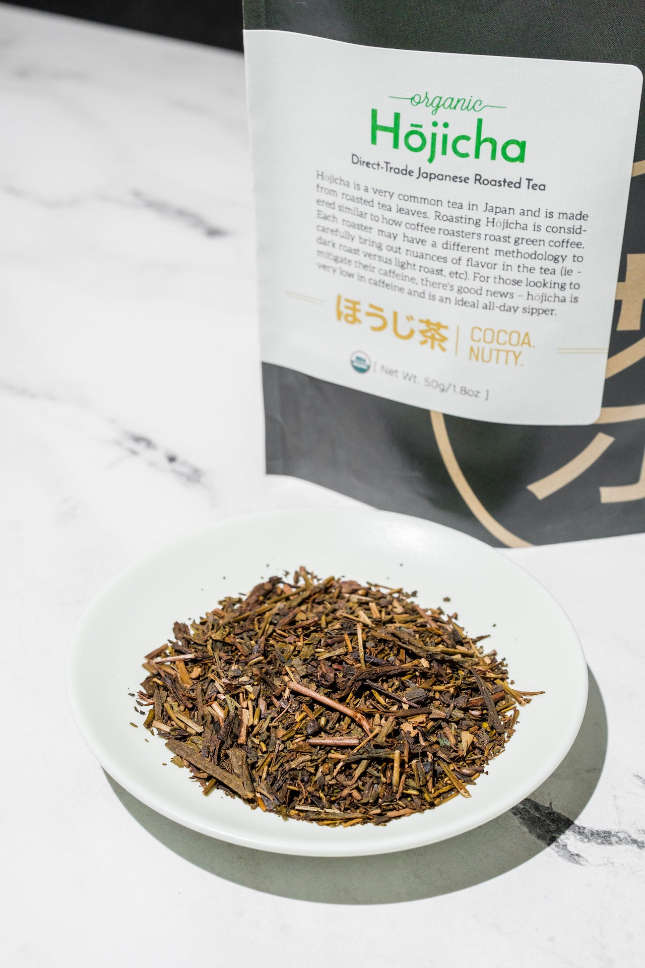 Loose leaf hojicha tea by Mizuba Tea Co.