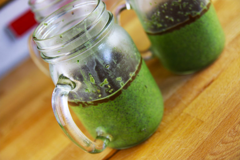 Vegan Mizuba Matcha Chia Seed Pudding with Chocolate Ganache