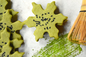 Matcha Shortbread Holiday Cookies