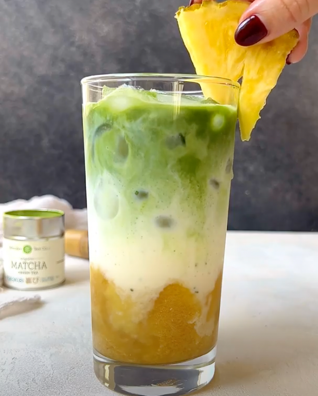 Iced Pineapple Matcha Latte
