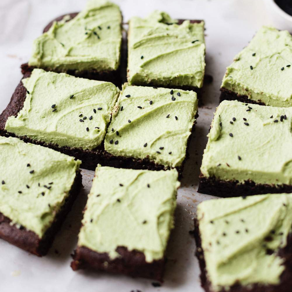 Cashew Frosting Matcha Green Tea Brownie Recipe