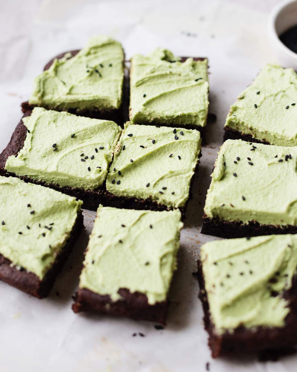 Cashew Frosting Matcha Green Tea Brownie Recipe