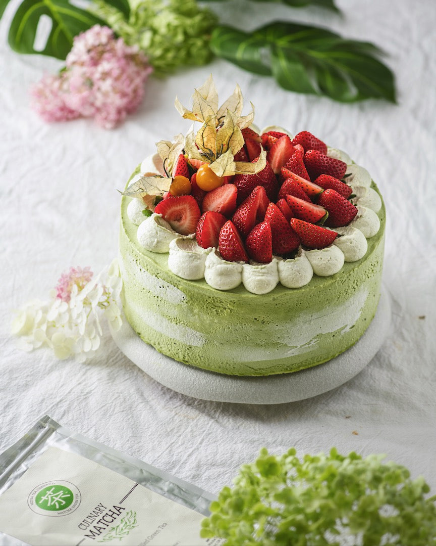 Matcha frosted birthday cake recipe