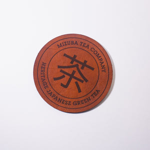 Mizuba Tea Co. leather coaster