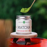 A matcha scoop with Tsuyuhikari matcha