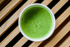 Chawan bowl of frothy matcha green tea