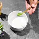 A chashaku scoop featuring Mizuba Matcha Asahi tea by Kiyoharu Tsuji