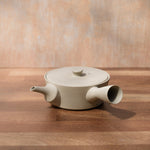 Flat bottom large Nankei unglazed kyusu Japanese tea pot - Mizuba Tea Co.