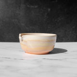 Rose Quartz spouted matcha green tea serving bowl. Handcrafted in Los Angeles