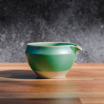 Jade ceramic matcha green tea serving bowl with spout by Origami