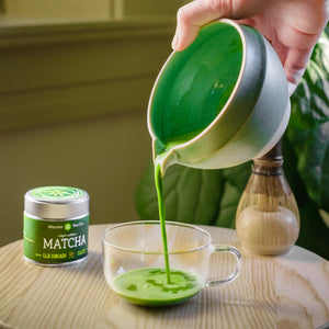 Uji Hikari powdered matcha brewed - Mizuba Tea Co.