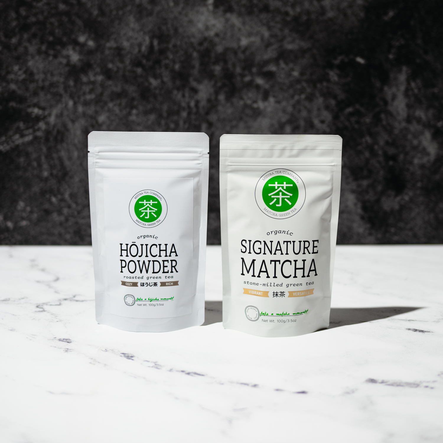 Mizuba Tea Co Organic Matcha and Hojicha Latte Bundle – Mizuba Tea Co.