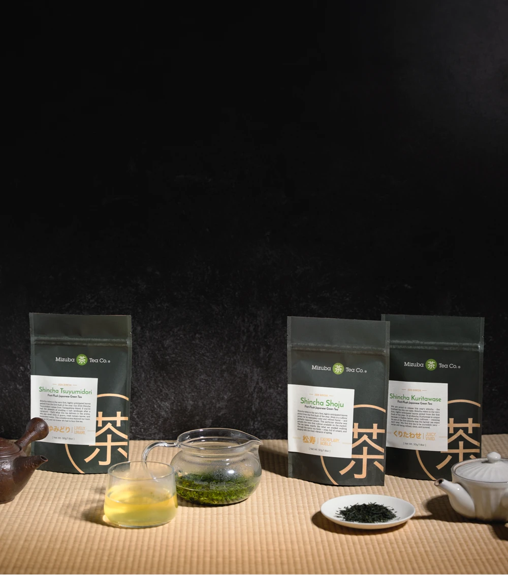 Shincha Matcha from Mizuba Tea on a table.