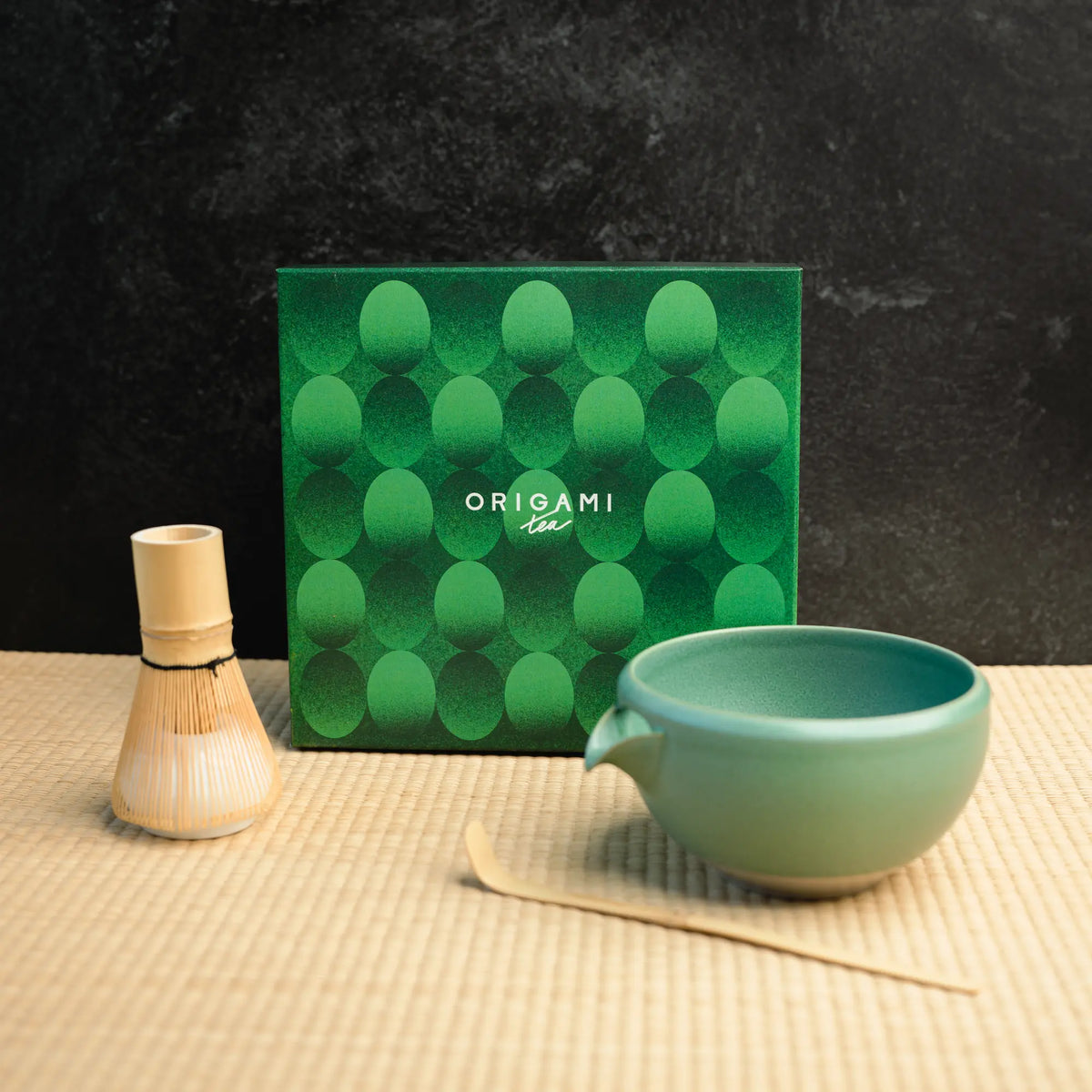 Origami Matcha Set With Green Chawan | Mizuba Tea Co