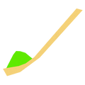 Art image of a chashaku scoop with matcha green tea - Mizuba Tea Co.