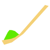 Art image of a chashaku scoop with matcha green tea - Mizuba Tea Co.