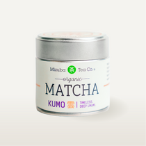 A tin of Mizuba Kumo Organic Matcha Green Tea from Shizuoka, Japan