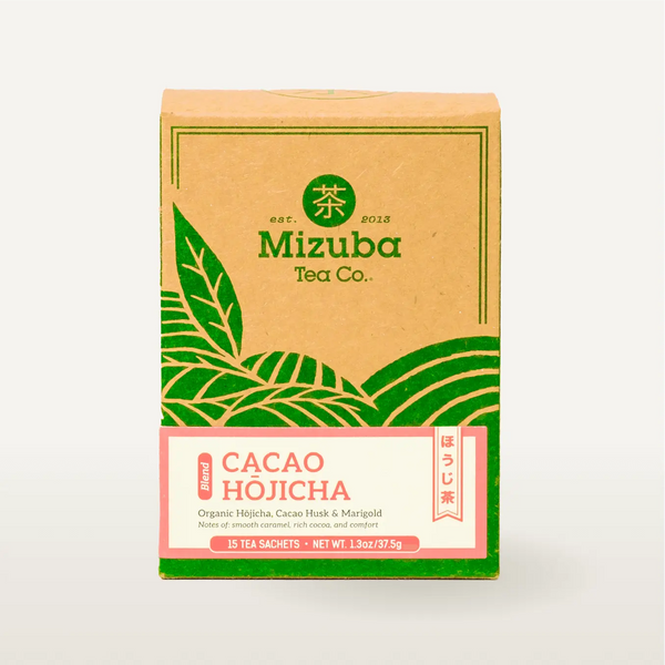 Mizuba Tea Company Cacao Hojicha Green Tea Sachets – 15 count