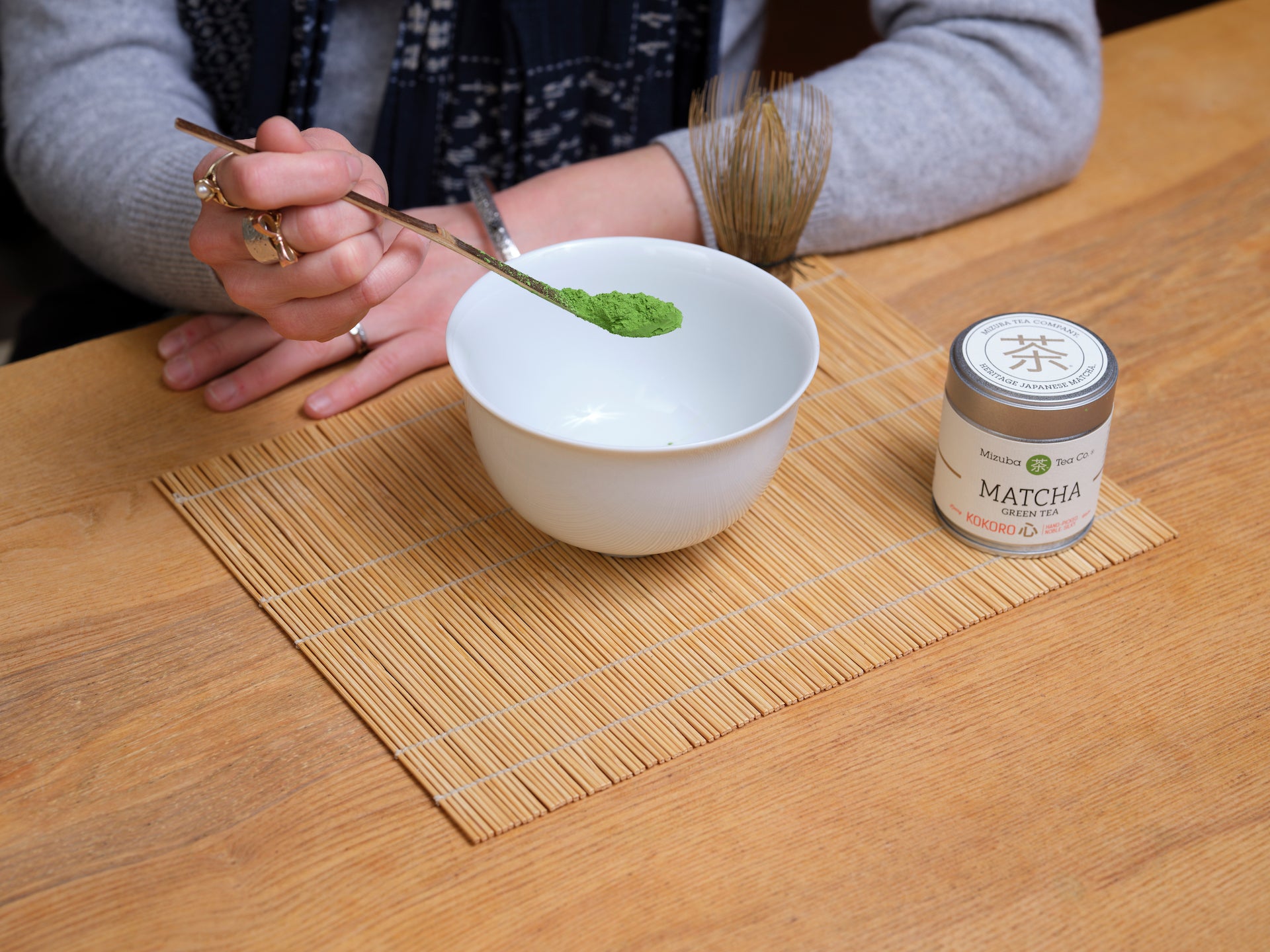 Showcasing the quality of Mizuba Kokoro Matcha Tea Powder