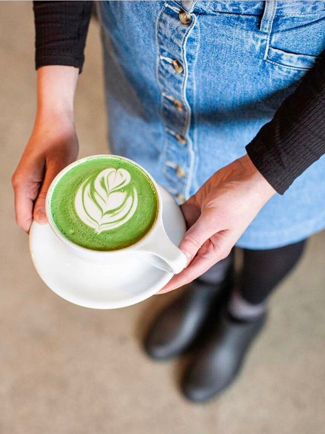 Matcha latte art