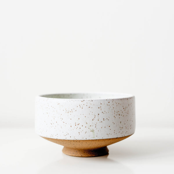 Handmade Wolf Ceramics speckled chawan matcha tea bowl, perfect for Mizuba matcha. Limited to 30