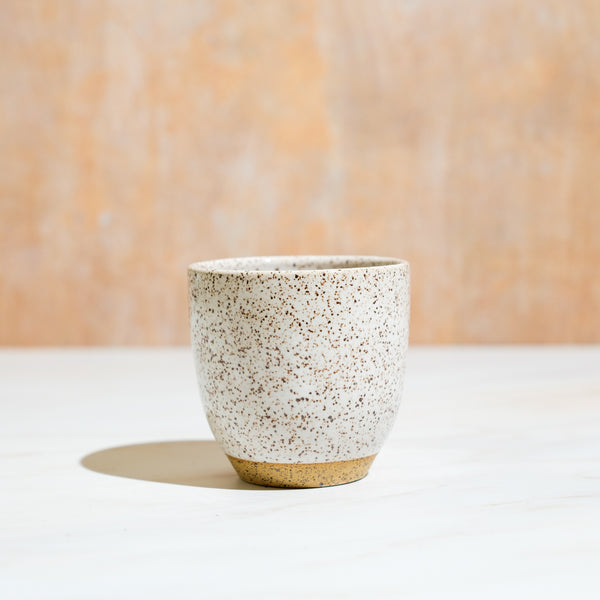 White speckled yunomi tea cup