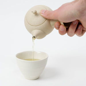 Sencha tea time with handmade Tokoname kyusu teapot
