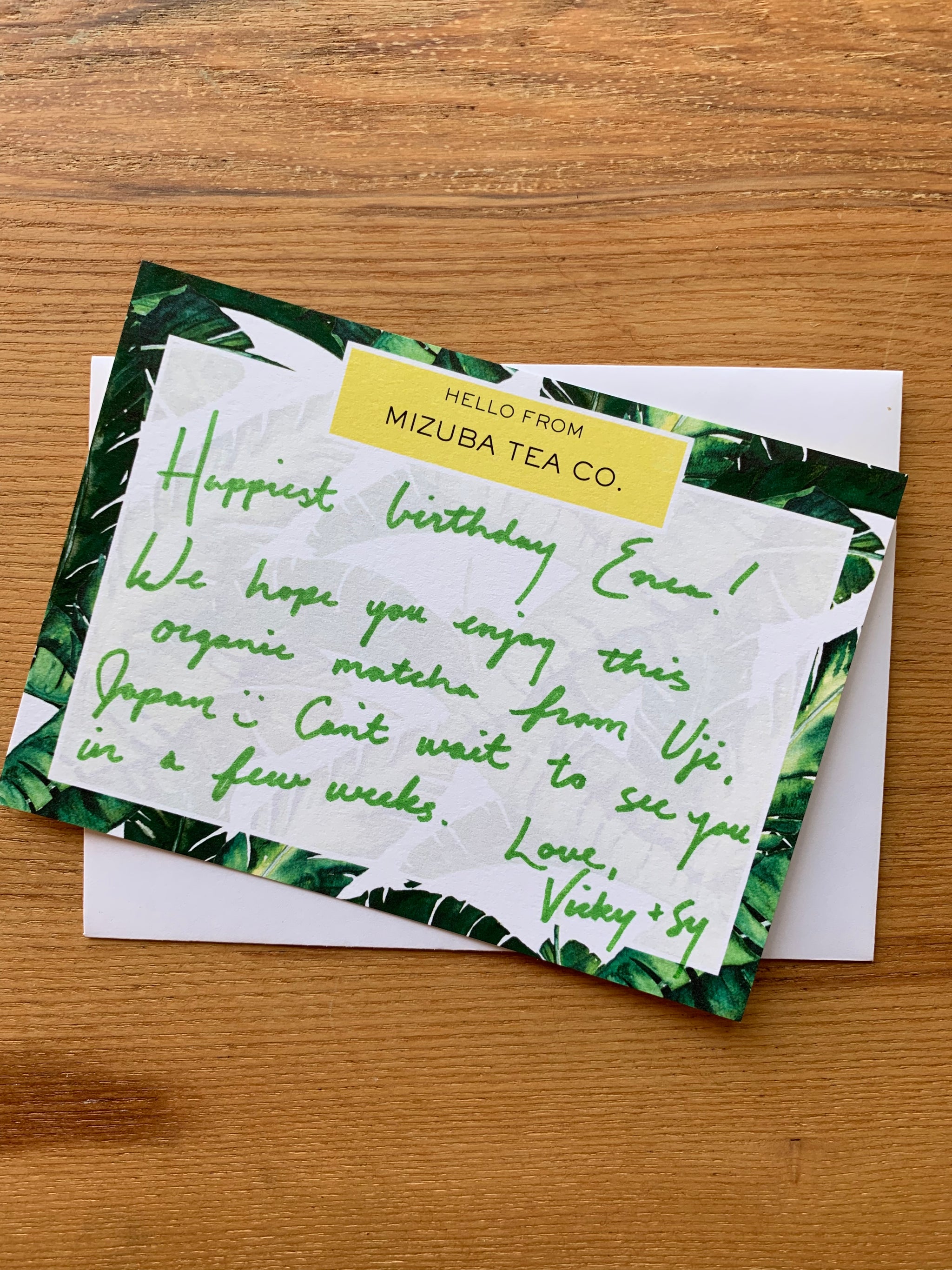 Handwritten Gift Note, Send the Green Tea Love!